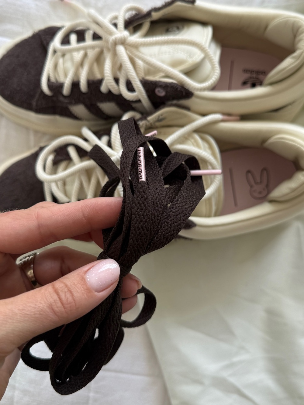 adidas x Bad Bunny Women’s Cream & Brown Suede Sneakers - Picture 6 of 6